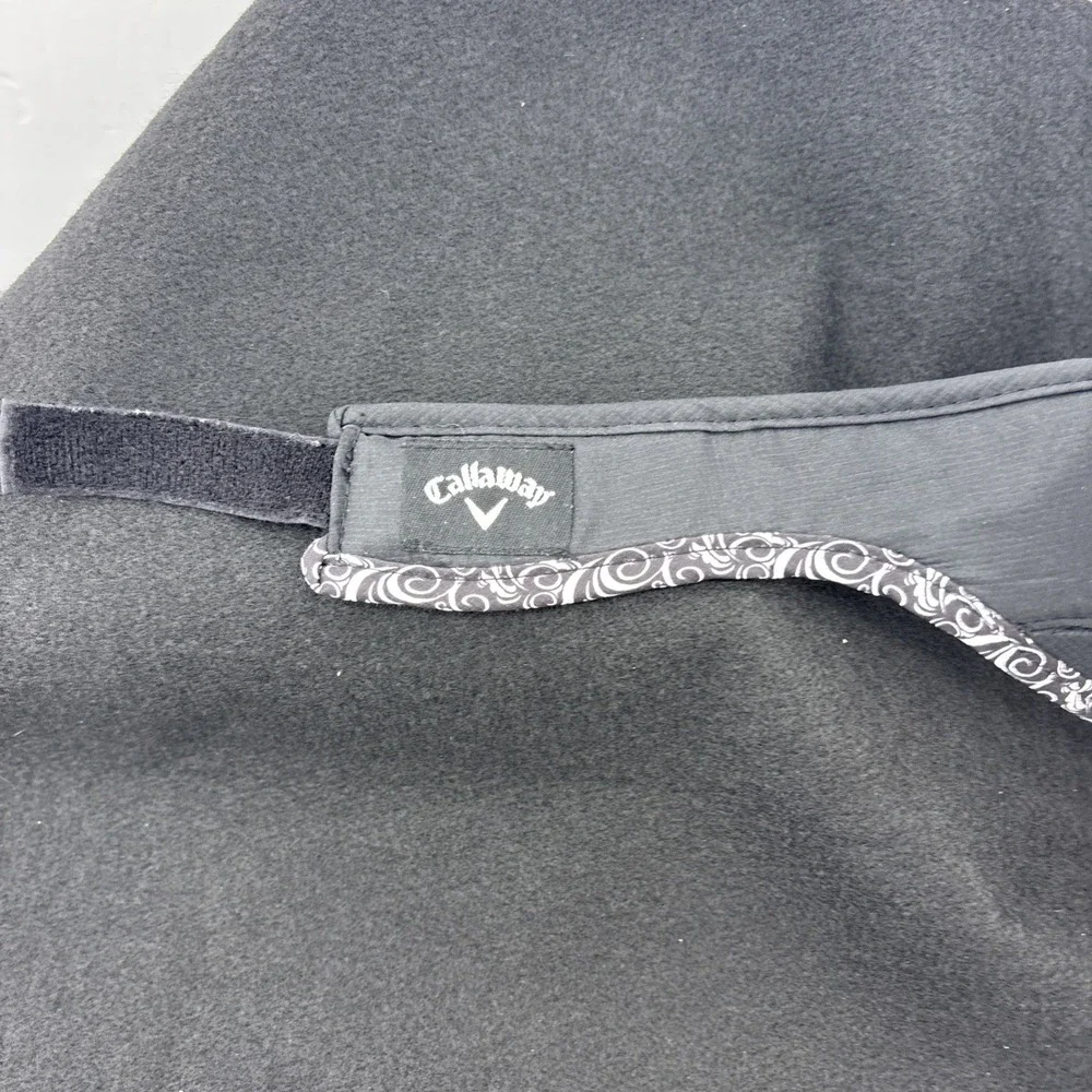 Callaway Ladies Golf Visor Black Adjustable Hook & Loop White Paisley Trim